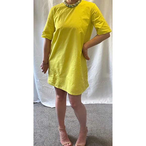 Maria McManus Mini Cocoon Dress Lemongrass Voile Sz XS Shift Tunic Yellow $590 - Picture 5 of 15